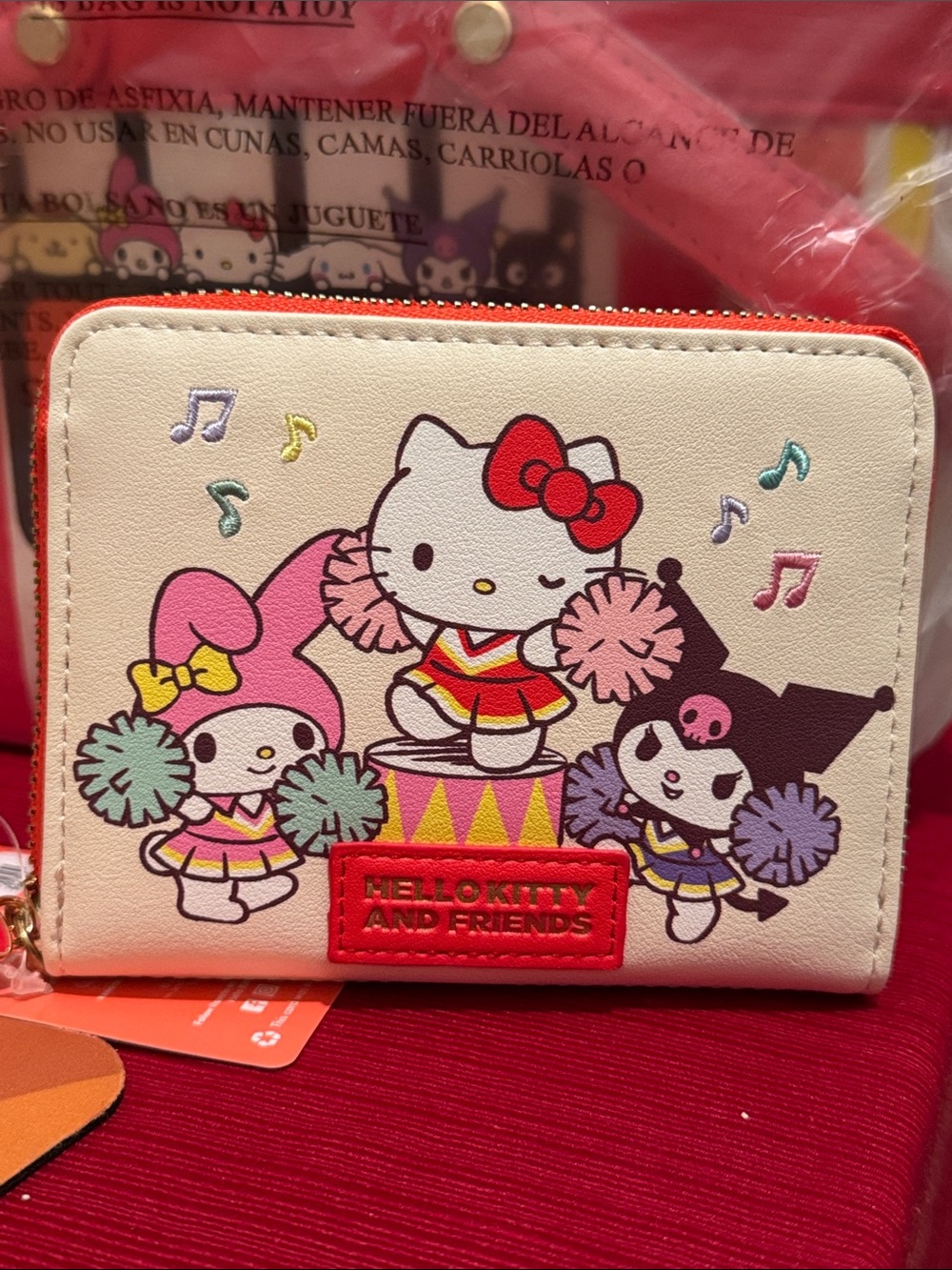 Sanrio Hello Kitty and Friends Cheerleading Small Zipper Wallet
